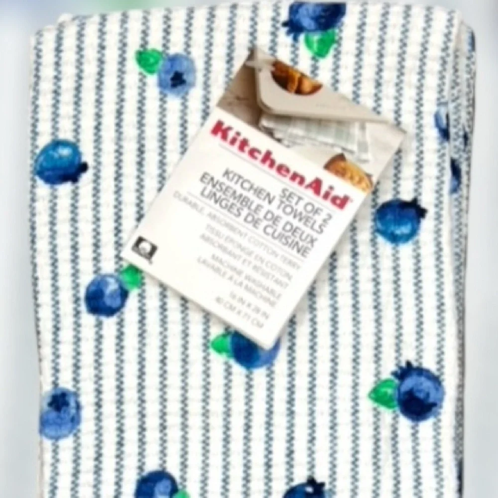 KitchenAid - ‘Blueberry Bundle’ Dish Towels (4). NWT. Firm!